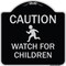 Signmission Designer Series-Caution Watch For Children Black & Silver, 18" x 18", BS-1818-9860 A-DES-BS-1818-9860 - alternate 1